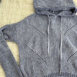 Blue Purple Hooded Women's Sweater